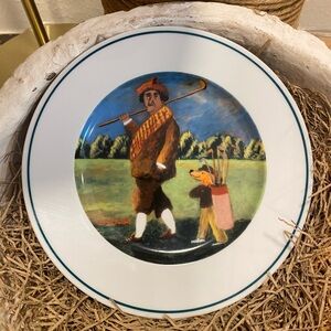 Vintage Golf Links Series The Caddy Plate by Eschenbach Porcelain Germany
